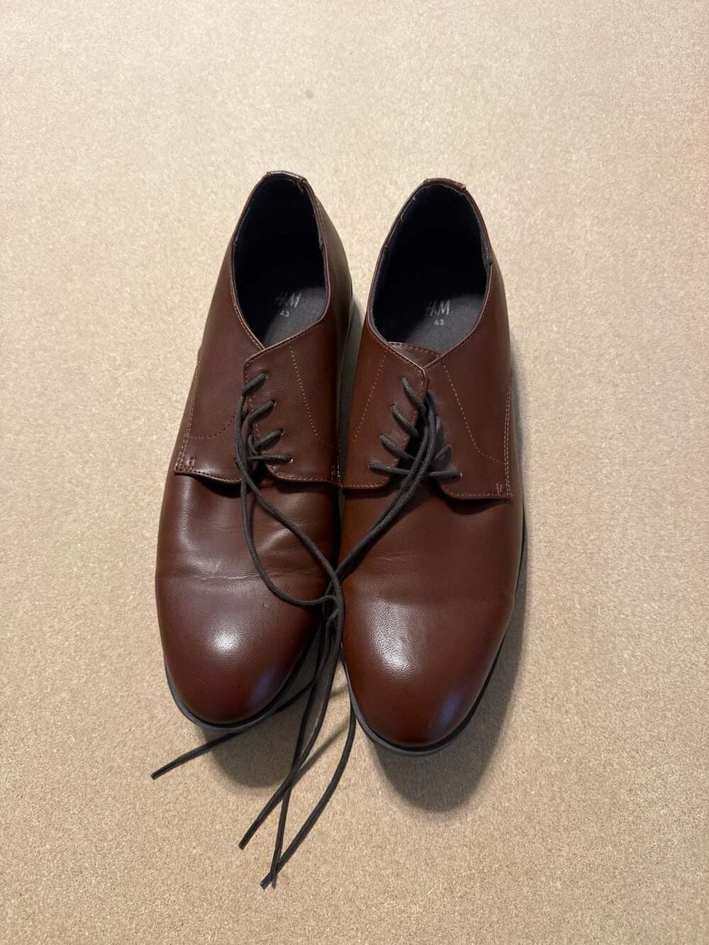 H&M Men's Brown Derby Dress Shoes Faux Leather